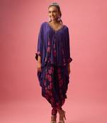 Voilet georgette plain kaftan