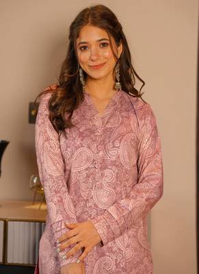 Pink printed muslin salwar-kameez 3