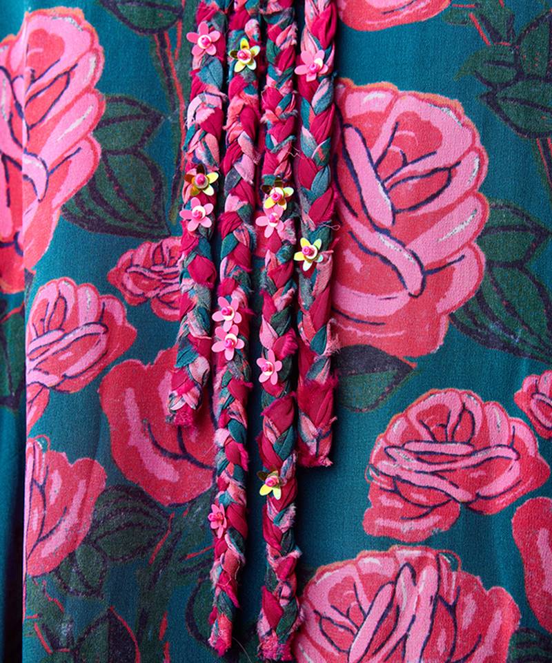 Blue georgette floral printed kurta set