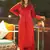 Red printed muslin salwar-kameez