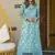 Sky blue printed muslin salwar-kameez