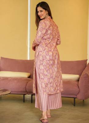 Dusty pink printed muslin salwar-kameez 2