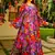 Multicolor printed georgette gown