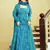 Sky blue printed georgette gown