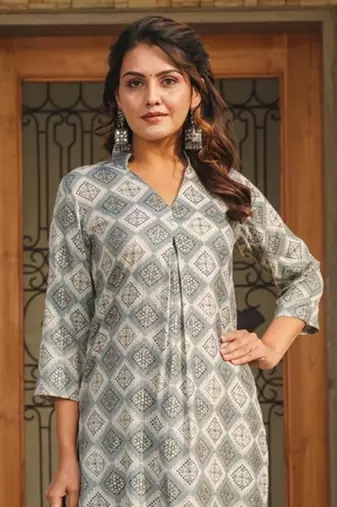 Grey printed rayon palazzo