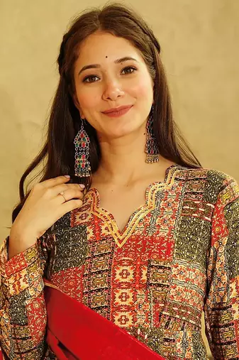 Multicolor printed rayon anarkali suits