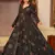 Black printed rayon anarkali suits