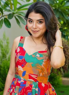 Multicolor printed rayon gown 2