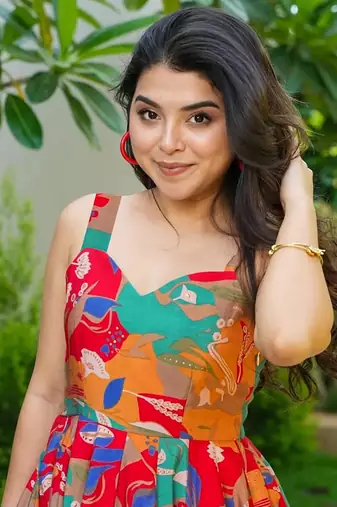 Multicolor printed rayon gown