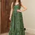 Green printed rayon gown