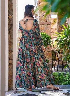 Multicolor printed rayon gown 2