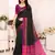 Black silk blend soft saree with pink contrast blouse