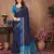 Blue silk blend soft saree with contrast blouse