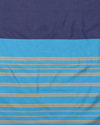 Blue silk blend soft saree with contrast blouse 5