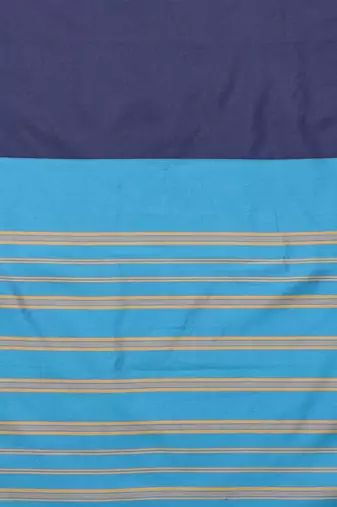 Blue silk blend soft saree with contrast blouse
