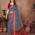 Grey silk blend soft saree with contrast blouse