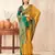 Yellow silk blend saree with contrast  blouse