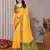 Yellow silk blend soft saree with contrast blouse