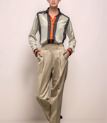 Off white black panel shirt