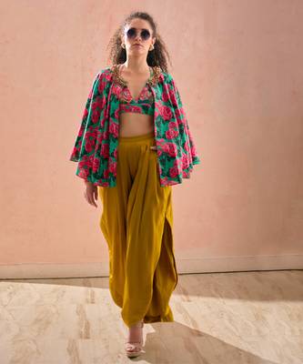 Multicolor rayon cotton floral printed co ord set 1