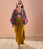 Multicolor rayon cotton floral printed co ord set