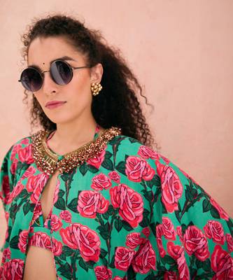 Multicolor rayon cotton floral printed co ord set 3