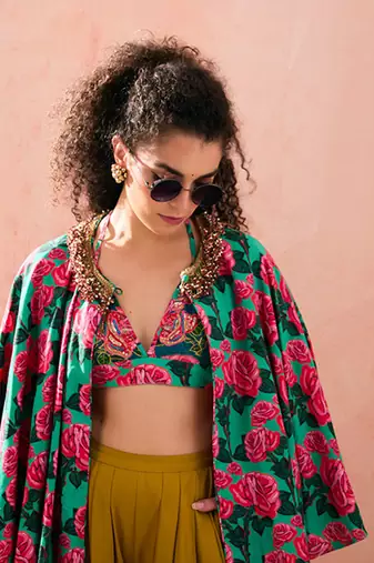 Multicolor rayon cotton floral printed co ord set