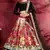 Black Print Embroidery Sequins Work Velvet Lehenga choli