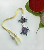 Purple petal vivid vintage bhabhi lumba with roli chawal