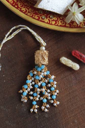 Beads tassel rakhi with roli chawal