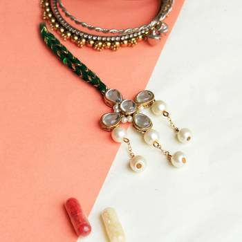Kundan amaze lumba rakhi  with roli chawal 1