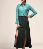 Sea blue cropped shirt