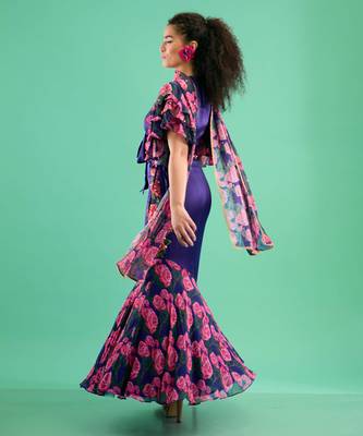 Voilet Floral Floral Printed Lehenga With Blouse And Dupatta 3