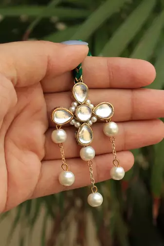 Kundan amaze lumba rakhi  with roli chawal