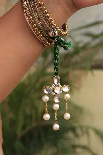 Kundan amaze lumba rakhi  with roli chawal