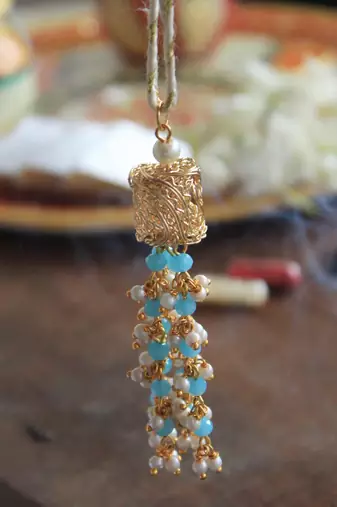 Beads tassel rakhi with roli chawal