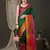 Dark green border silk blend saree with contrast  blouse