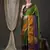 Green border silk blend saree with contrast  blouse