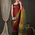 Maroon border silk blend saree with contrast  blouse