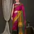 Pink border silk blend saree with contrast  blouse