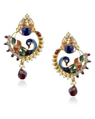 Royal Wave Peacock Earring-Rae0006 1