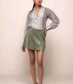 White georgette panel shirt