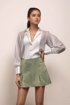 White georgette panel shirt 2