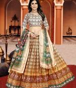 Mustrad Digital Print Silk Lehenga