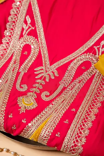 Pink Heavy Embroidery Heavy Chinon Silk Salwar Kameez with Dupatta