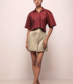 Maroon cropped shirt