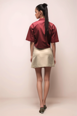 Maroon cropped shirt 3