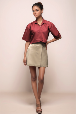 Maroon cropped shirt 4