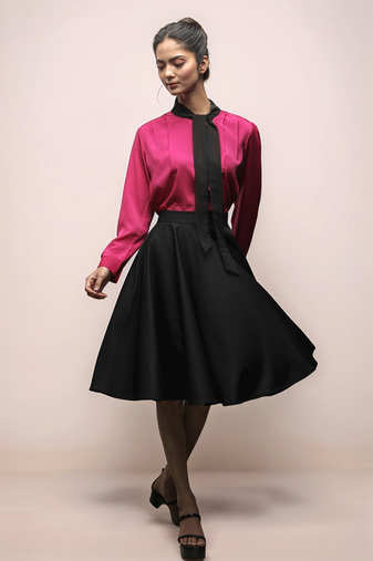 Pink tie up shirt