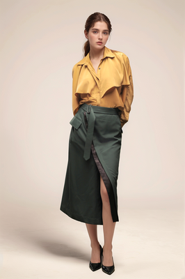 Ochre yellow layered shirt 1